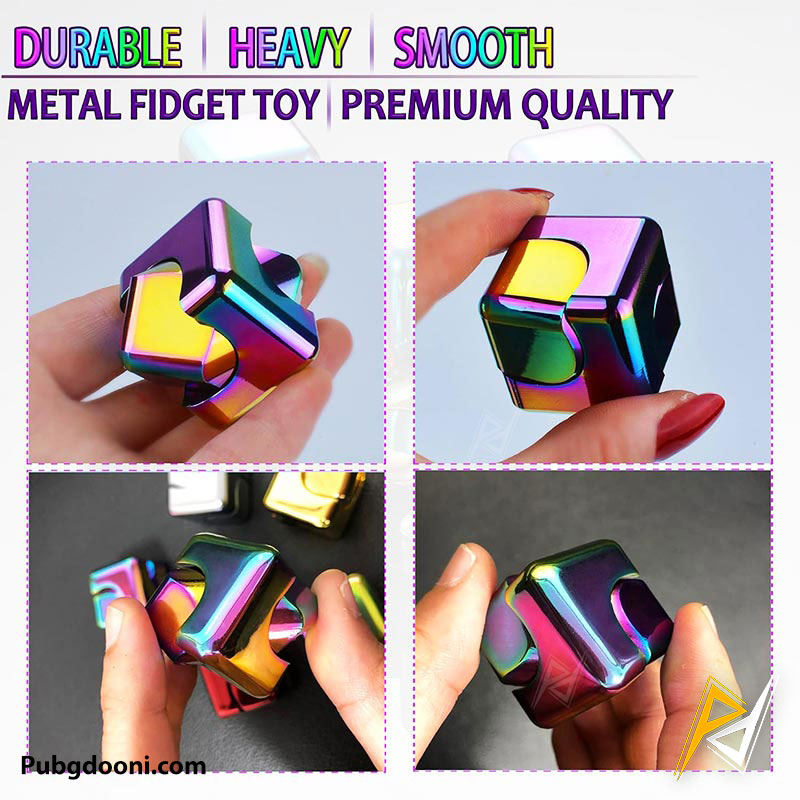 aluminum-alloy-magic-cube-spinner-fidget-4 خرید فیجت اسپینر مکعبی ضد استرس Cube Spinner Fidget اورجینال با بهترین قیمت