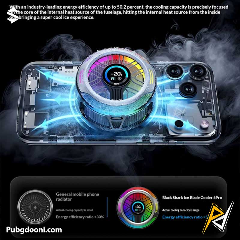 black-shark-magnetic-phone-cooler-6-pro-4 خرید خنک کننده مگنتی بلک شارک BlackShark Magnetic Cooler 6 Pro اورجینال با بهترین قیمت
