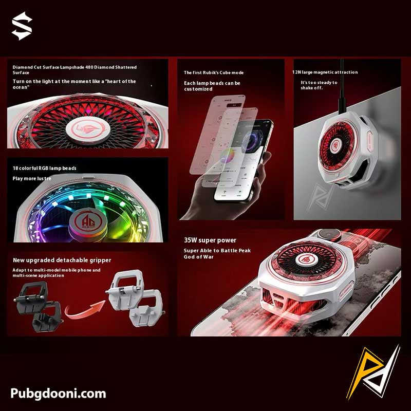 blackshark-funcooler-5-pro-ag-magnetic-phone-cooler-5 خرید خنک کننده مگنتی رادیاتوری بلک شارک BlackShark FunCooler 5 PRO AG Co-Branded اورجینال با ارزانترین قیمت