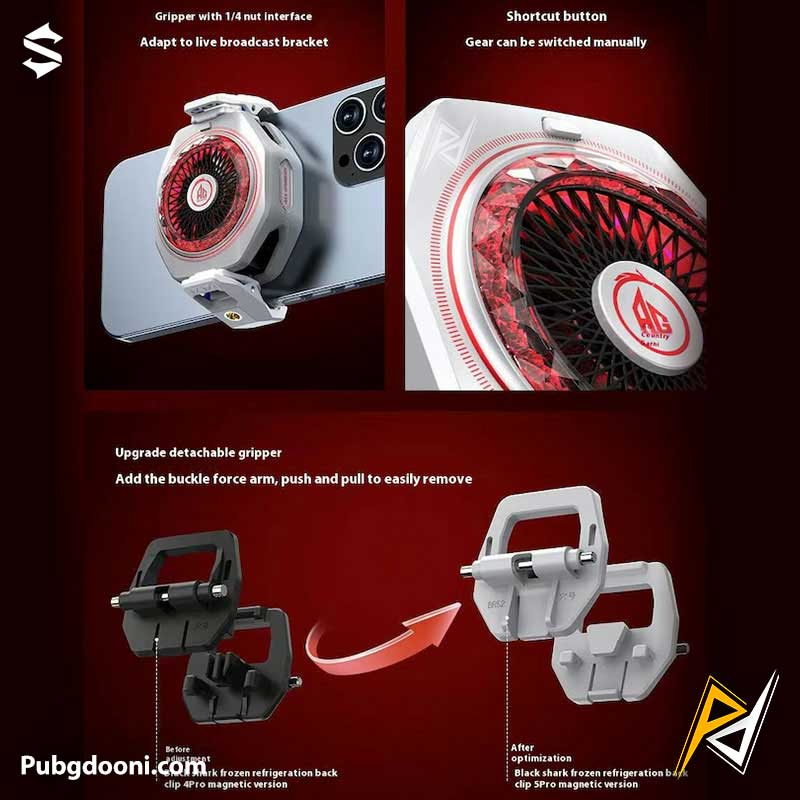 blackshark-funcooler-5-pro-ag-magnetic-phone-cooler-6 بهترین قیمت خرید خنک کننده مگنتی رادیاتوری بلک شارک BlackShark FunCooler 5 PRO AG Co-Branded اورجینال اصل