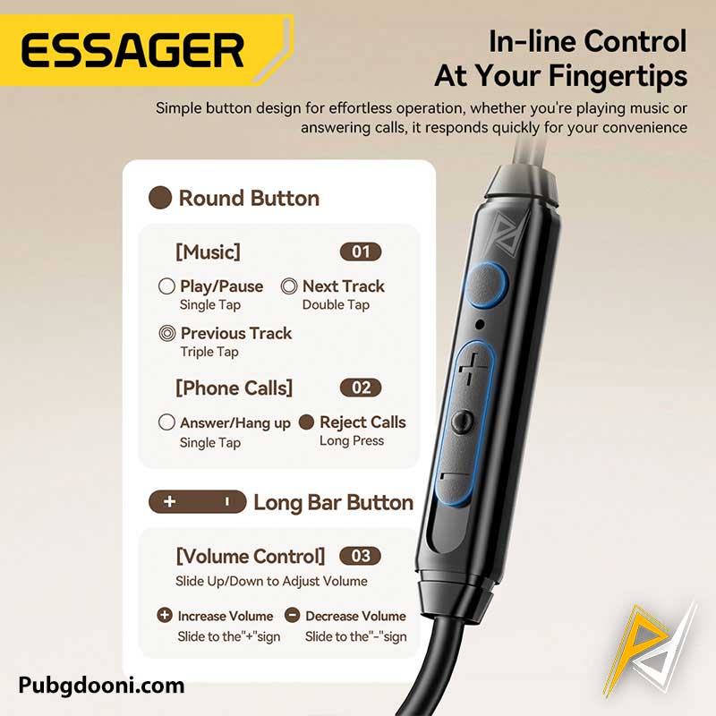 essager-g62-gaming-earphone-5 خرید هندزفری گیمینگ سیمی اساگر ESSAGER G62 اورجینال با ارزانترین قیمت