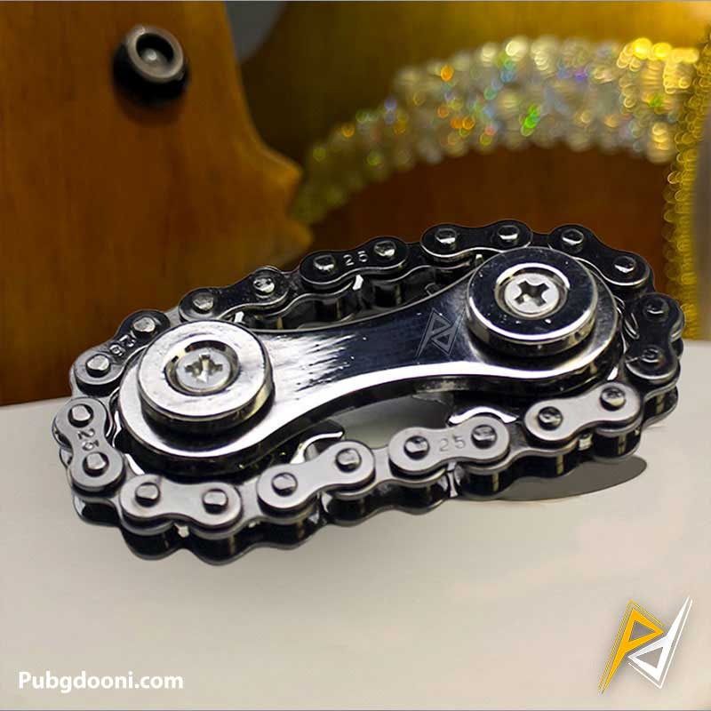 gear-chain-metal-fidget-4 خرید فیجت ضد استرس مدل چرخ دنده ای Gear Chain اورجینال با بهترین قیمت