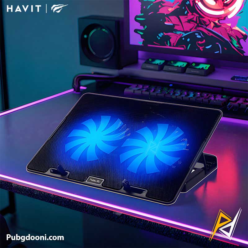 havit-gaming-cooling-pad-f2083-2 بهترین قیمت خرید کول پد و استند لپ تاپ هویت Havit F2083 اورجینال