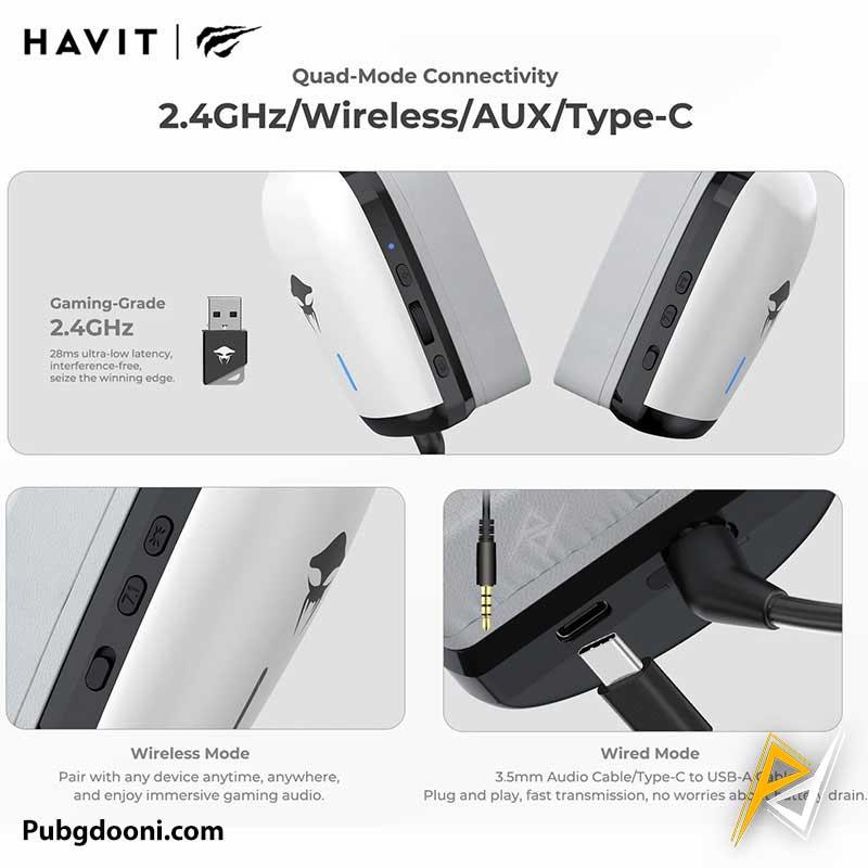 havit-supernova-1-quad-mode-gaming-headphone-3 ارزانترین قیمت خرید هدفون هدست گیمینگ حرفه ای هویت Havit Supernova-1 Quad-Mode اورجینال