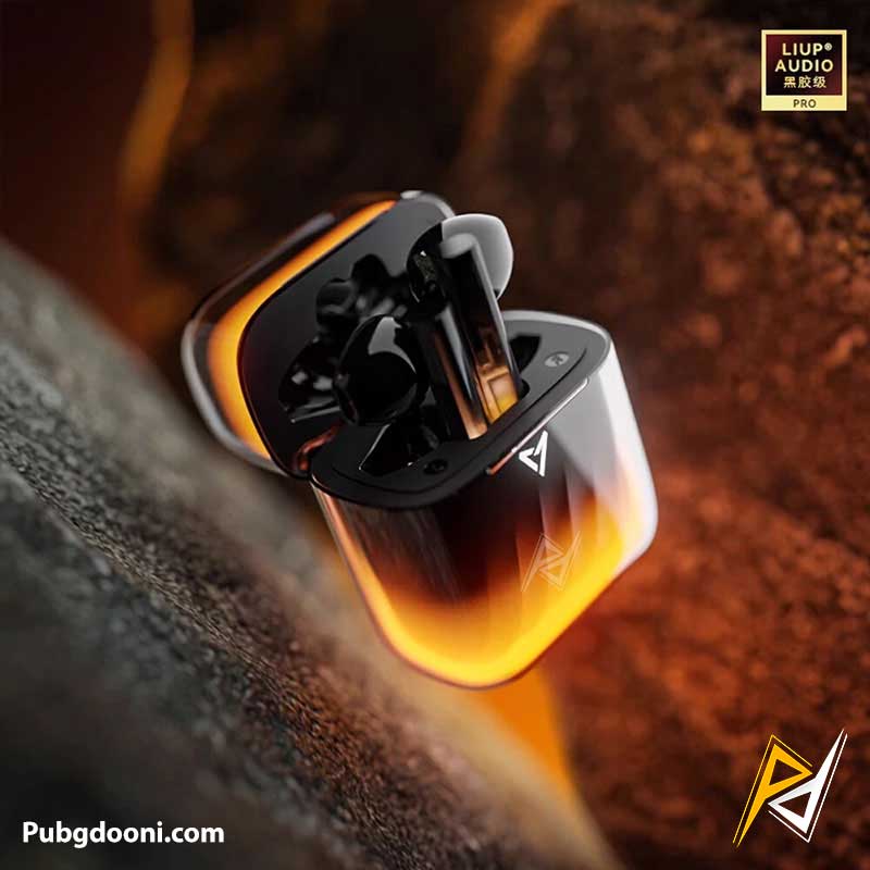 liup-lp1-luminous-quicksand-glow-gaming-earbuds-black-orange-4 خرید ایرپاد گیمینگ حرفه ای لیوپ LIUP Pods LP1 Luminous اورجینال با بهترین قیمت