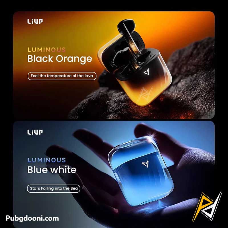 liup-lp1-luminous-quicksand-glow-gaming-earbuds-black-orange-9 خرید ایرپاد گیمینگ حرفه ای لیوپ LIUP Pods LP1 Luminous اورجینال اصل با ارزانترین قیمت