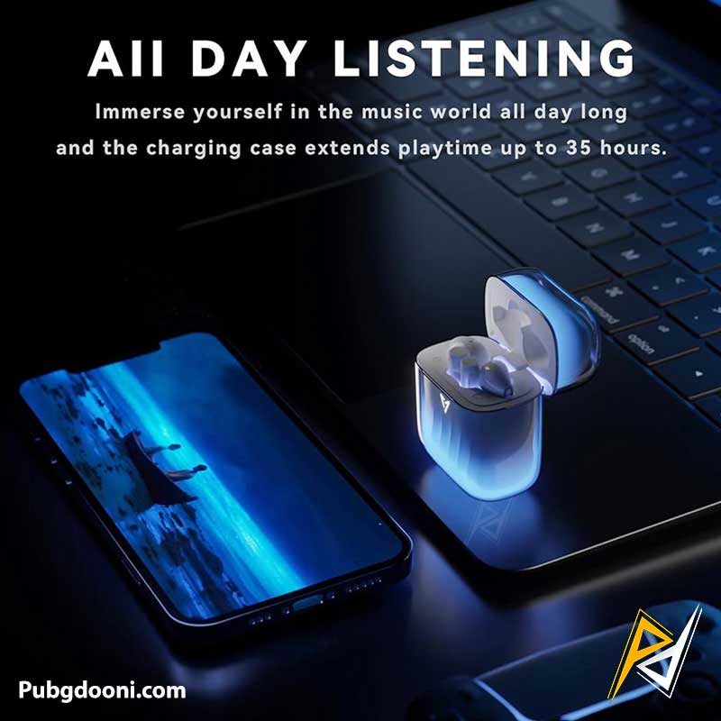 liup-lp1-luminous-quicksand-glow-gaming-earbuds-white-blue-6 بهترین قمیت خرید ایرپاد گیمینگ حرفه ای لیوپ LIUP Pods LP1 Luminous اورجینال اصل