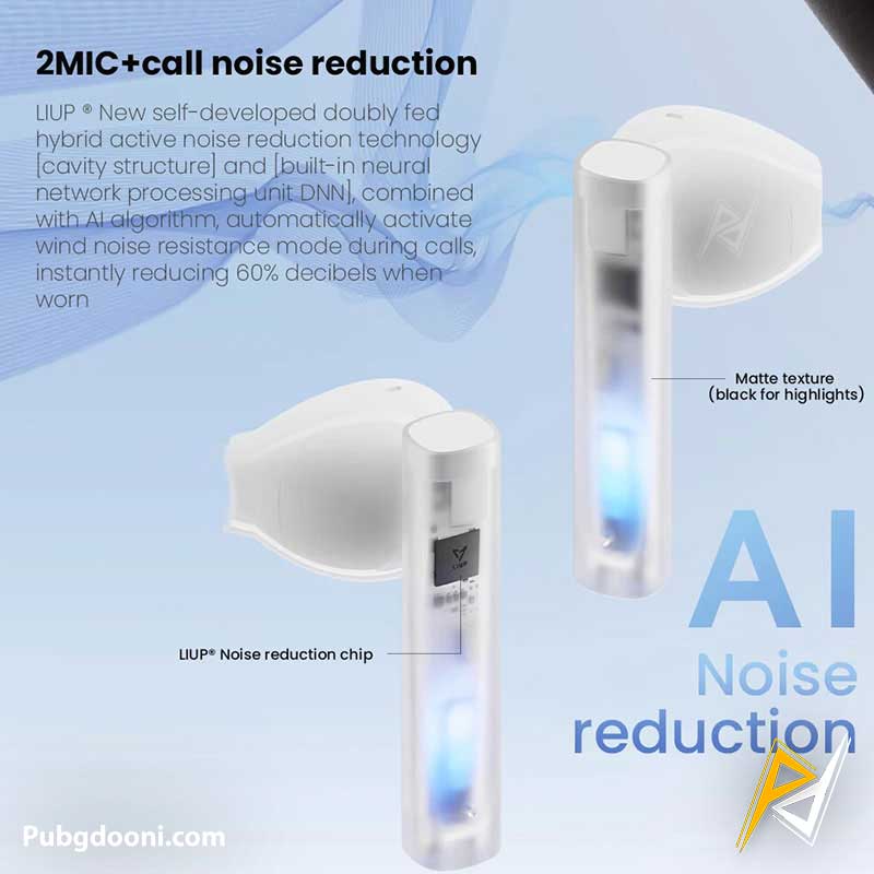 liup-lp1-luminous-quicksand-glow-gaming-earbuds-white-blue-9 خرید ایرپاد گیمینگ حرفه ای لیوپ LIUP Pods LP1 Luminous اورجینال اصل با ارزانترین قیمت