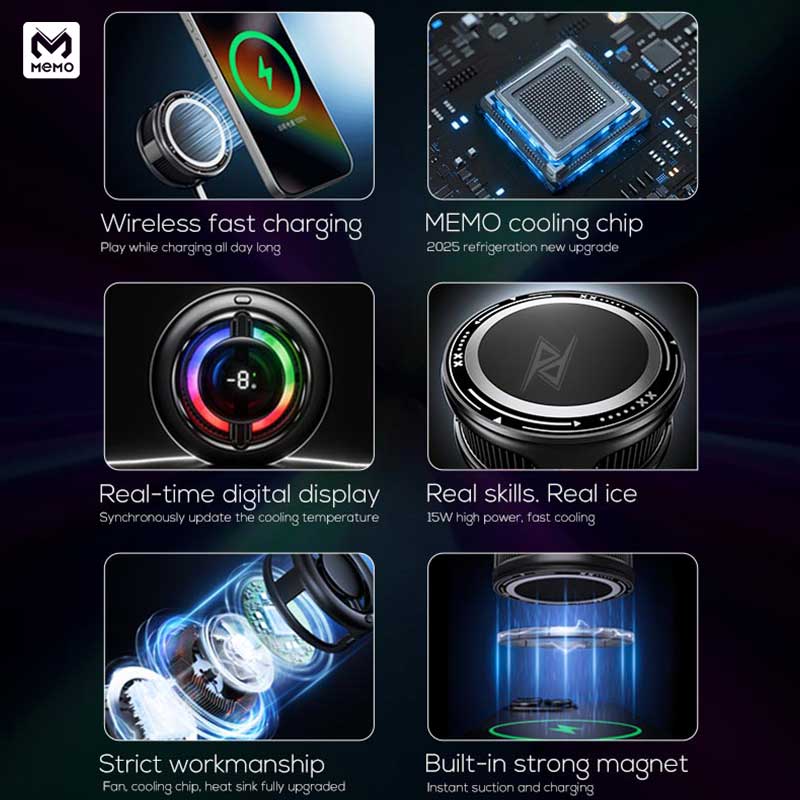 memo-cx19-phone-cooler-7 ارزان ترین قیمت خرید فن خنک کننده رادیاتوری مگنتی گوشی موبایل و آیپد ممو Memo CX19 اورجینال