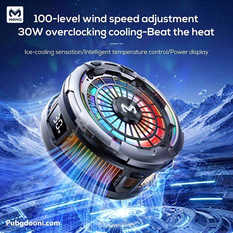 memo-cx26-ultra-30w-gaming-phone-cooler-7 خرید فن خنک کننده رادیاتوری مگنتی گوشی موبایل و آیپد ممو Memo CX26 Ultra 30W اورجینال با ارزان ترین قیمت