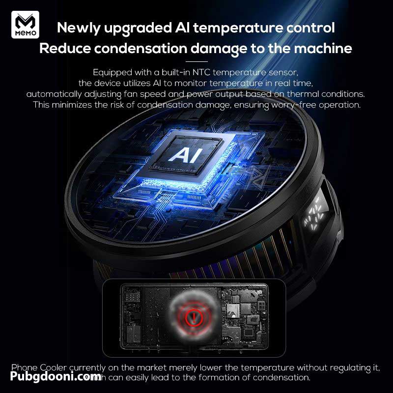 memo-cx26-ultra-30w-gaming-phone-cooler-8 بهترین قیمت خرید فن خنک کننده رادیاتوری مگنتی گوشی موبایل و آیپد ممو Memo CX26 Ultra 30W اورجینال و اصل
