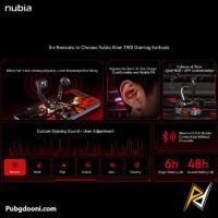 خرید ایرپاد گیمینگ حرفه ای نوبیا سایبربادز Nubia Alien CyberBuds TWS اورجینال با ارزان ترین قیمت