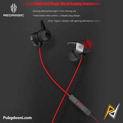 بهترین قیمت خرید هندزفری گیمینگ Type-C ردمجیک Nubia Red Magic Wired Gaming Earphones اورجینال