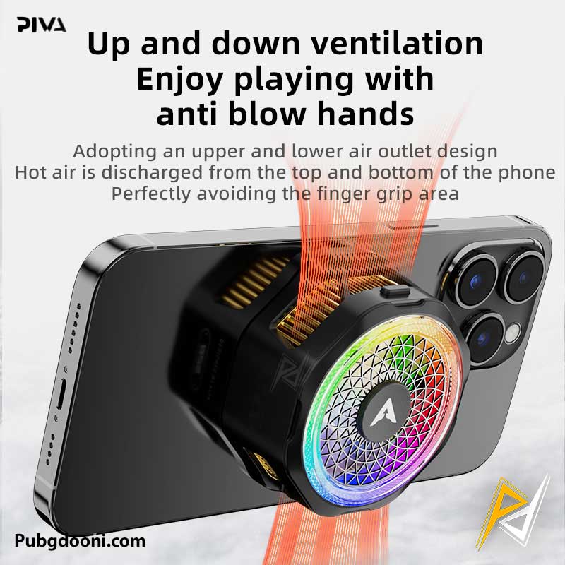 piva-b25-phone-cooler-2 خرید فن خنک کننده مگنتی گوشی موبایل پیوا Piva B25 20W اورجینال با ارزان ترین قیمت