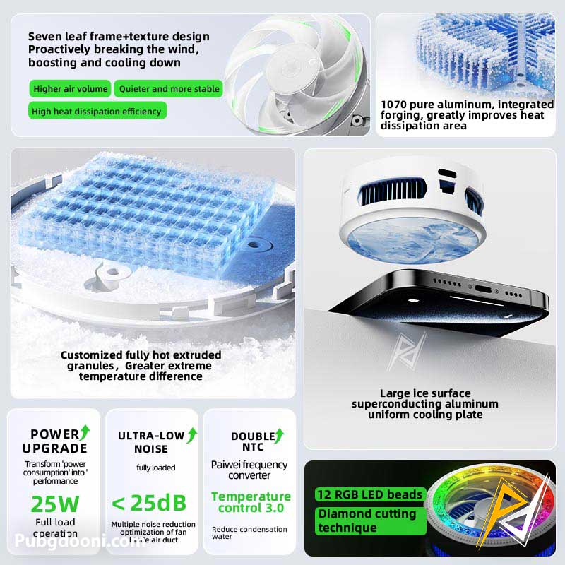 piva-b3-25w-mobile-cooling-fan-3 ارزانترین قیمت خرید فن خنک کننده مگنتی گوشی موبایل پیوا Piva B3 25W اورجینال