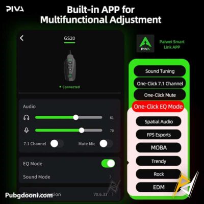 خرید کارت و تقویت کننده صدای گیمینگ 7.1 پیوا PIVA GS20 اورجینال اصل با بهترین قیمت
