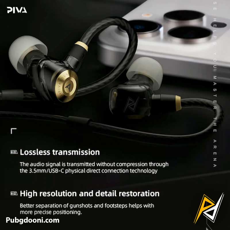 piva-h8pro-type-c-wired-gaming-earphone-2 بهترین قیمت خرید هندزفری گیمینگ Type-C پیوا PIVA H8PRO HiFi Earphone اورجینال