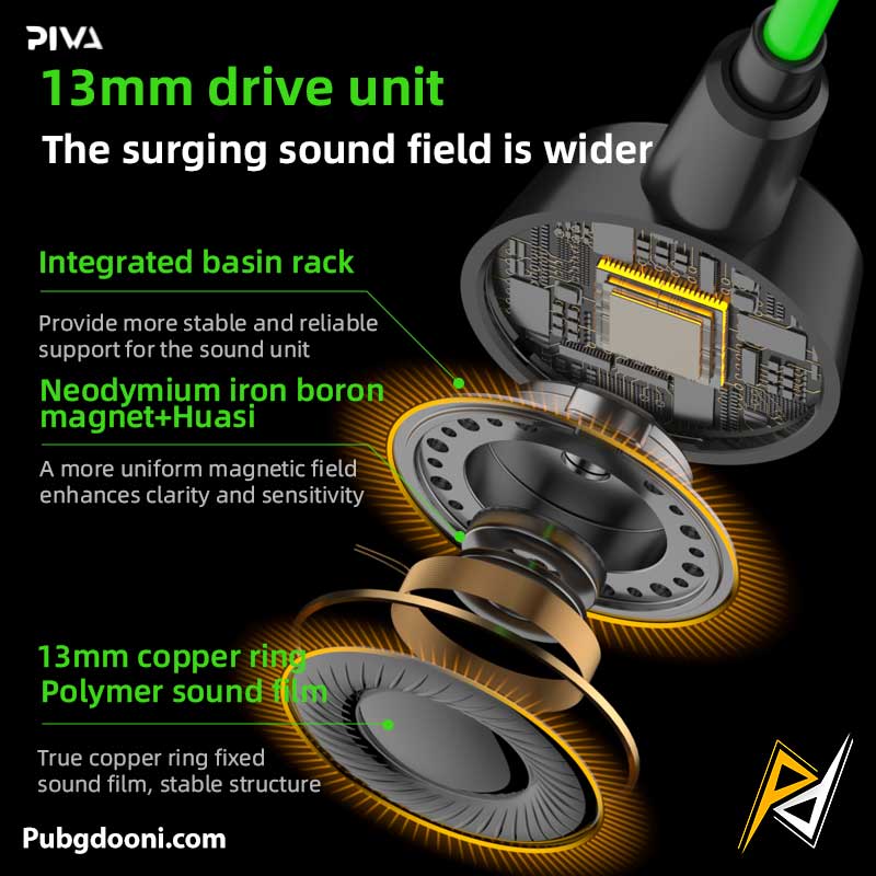 piva-s6-pro-type-c-wired-gaming-earphone-6 خرید هندزفری گیمینگ سیمی و تقویت کننده صدا پیوا Piva S6 Pro با ارزانترین قیمت