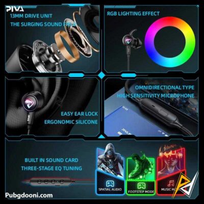 ارزانترین قیمت خرید هندزفری گیمینگ سیمی پیوا PIVA S6C Wired Gaming Earphone اورجینال