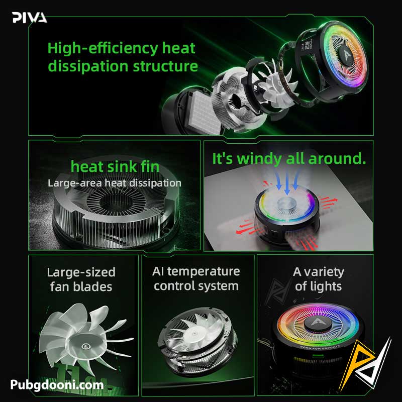 piva-t300-45w-gaming-tablet-cooler-3 ارزانترین قیمت خرید فن خنک کننده مگنتی رادیاتوری آیپد پیوا Piva T300 اورجینال