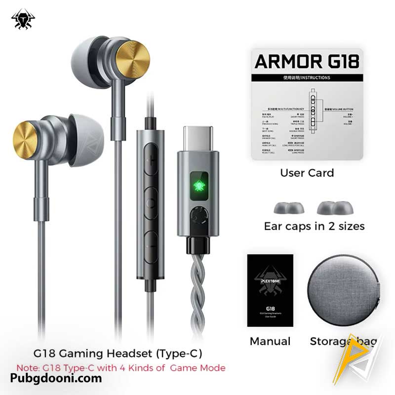 plextone-g18-type-c-gaming-earphones-8 بهترین قیمت خرید هندزفری گیمینگ Type-C پلکستون Plextone G18 اورجینال اصل