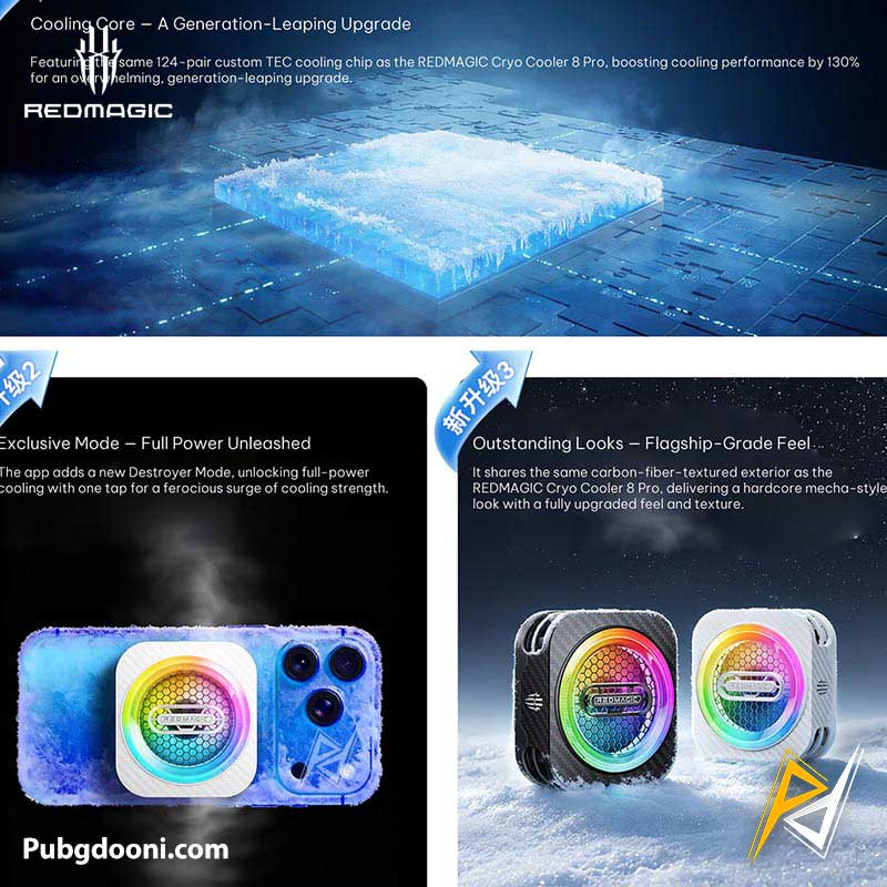 redmagic-cooler-6-pro-plus-3 ارزانترین قیمت خرید فن خنک کننده مگنتی ردمجیک RedMagic VC Cooler 6 Pro Plus اورجینال
