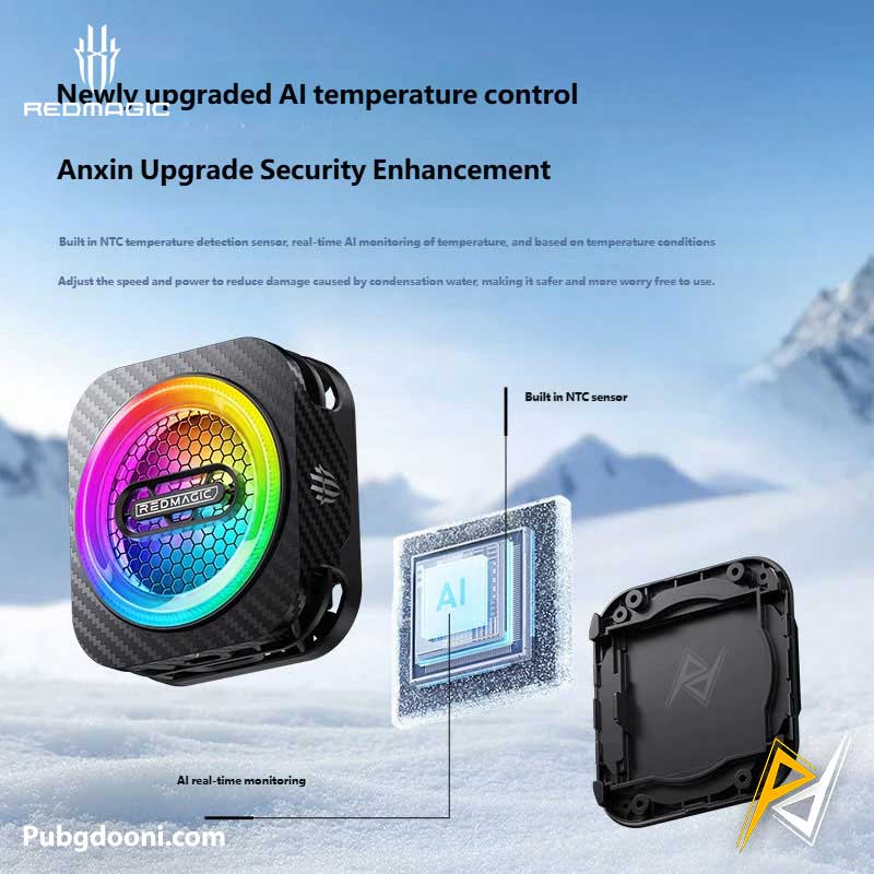 redmagic-cooler-6-pro-plus-black-3 ارزان ترین قیمت خرید فن خنک کننده مگنتی ردمجیک RedMagic VC Cooler 6 Pro Plus Black اورجینال