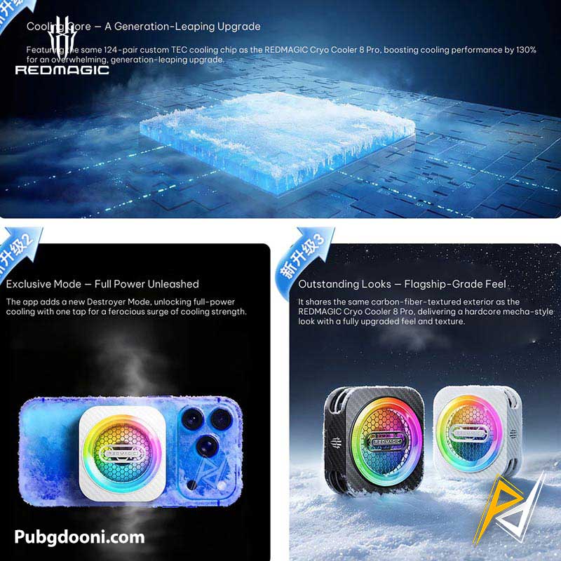 redmagic-cooler-6-pro-plus-black-4 ارزانترین قیمت خرید فن خنک کننده مگنتی ردمجیک RedMagic VC Cooler 6 Pro Plus Black اورجینال