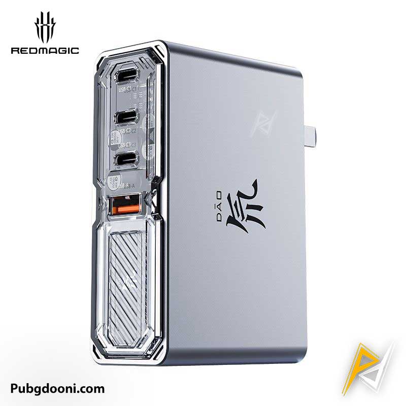 redmagic-dao-140w-quad-port-gan6-pro-charger-2 بهترین قیمت خرید آداپتور فست شارژ 140W ردمجیک RedMagic DAO 140W Gan6 Pro Charger اورجینال