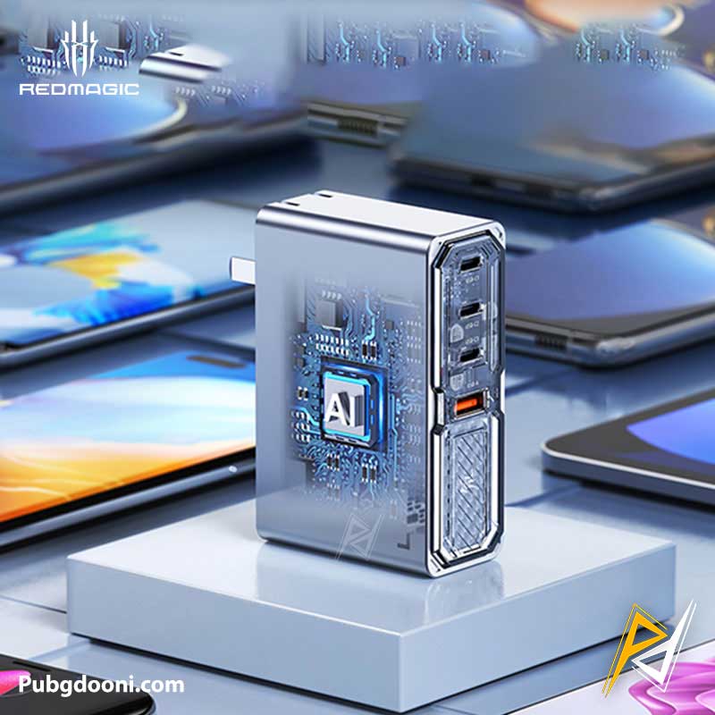 redmagic-dao-140w-quad-port-gan6-pro-charger-8 بهترین قیمت خرید آداپتور فست شارژ 140W ردمجیک RedMagic DAO 140W Gan6 Pro Charger اورجینال اصل