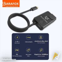 بهترین قیمت خرید تبدیل و هاب حرفه ای تایپ C گیمینگ سارافاکس Sarafox DM5 اورجینال اصل